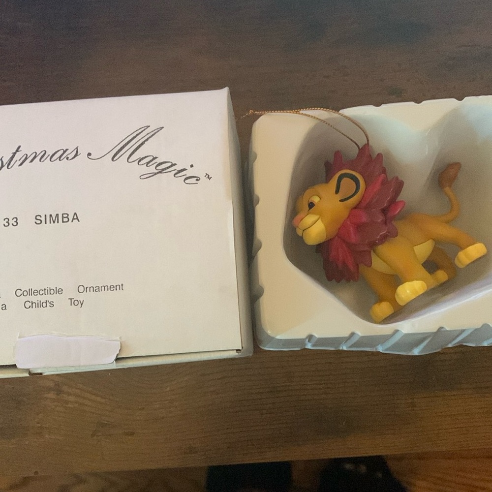 Disney Christmas Magic by Grolier “Simba” ornament. EUC in original box.